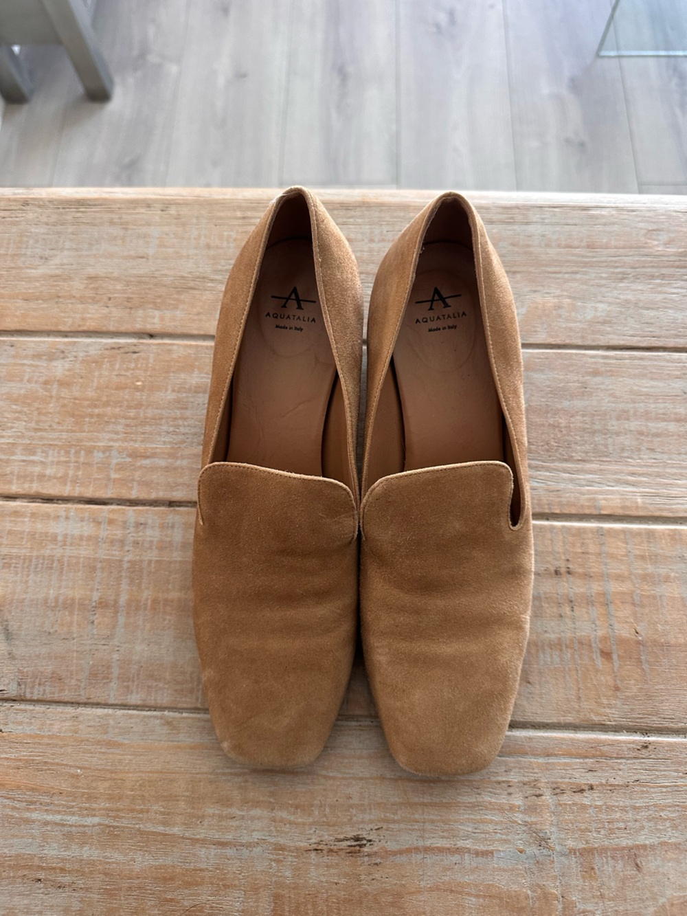 Aquatalia Brown Suede Slip-On Loafers
